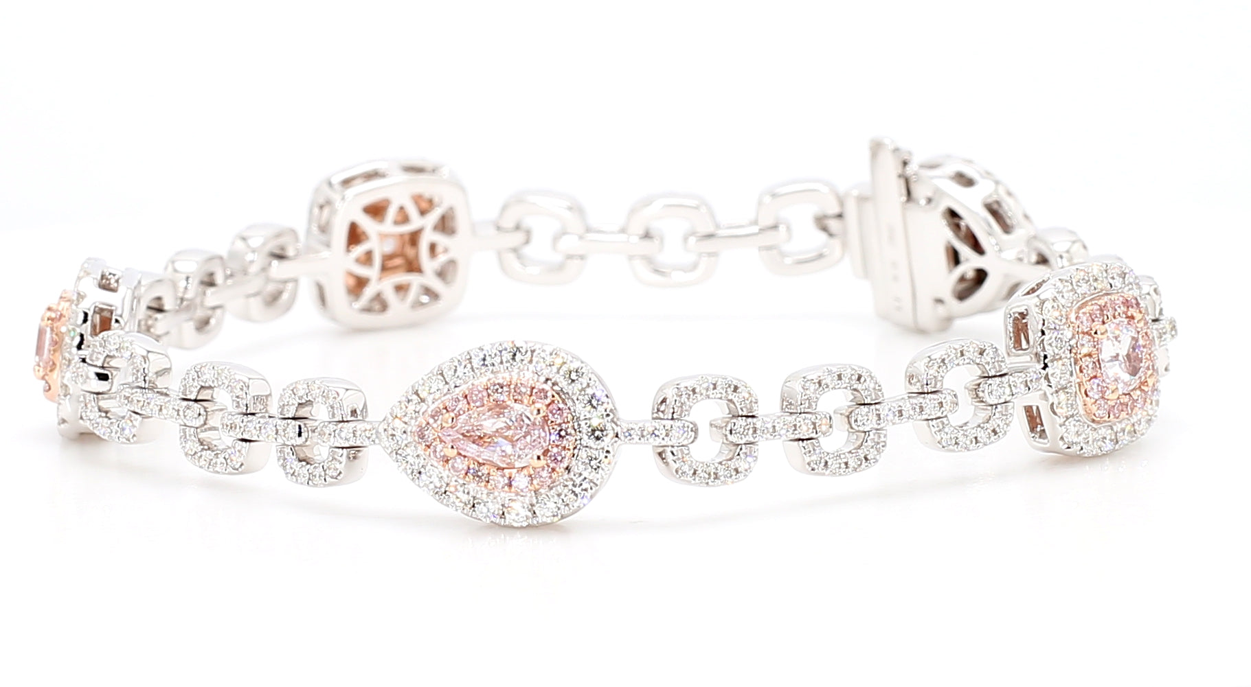 Natural Pink Cushion Diamond Bracelet Gia Certified