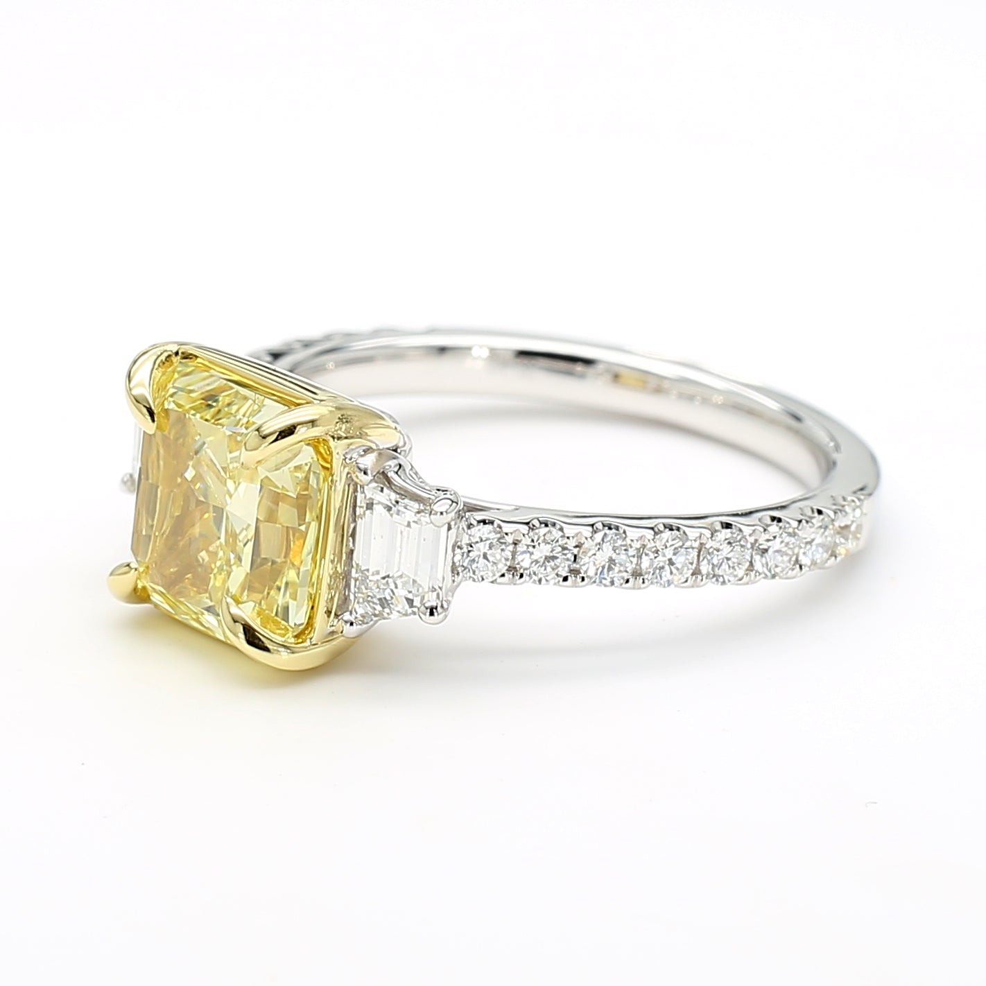 Natural Yellow Radiant Diamond Ring GIA Certified product image 2