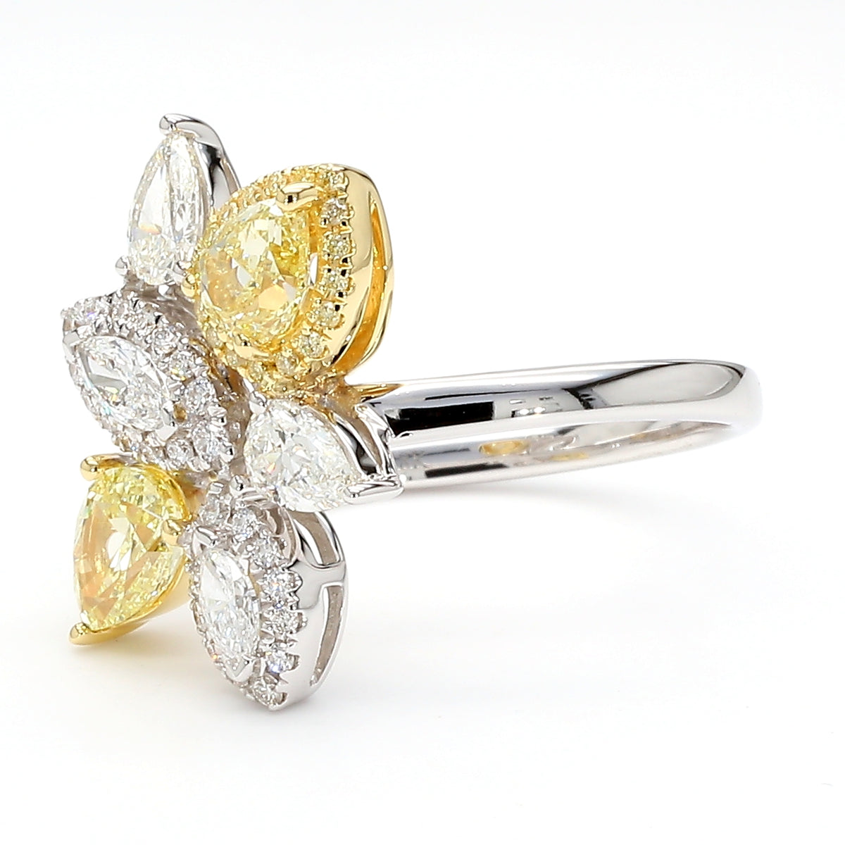 Natural White Pear Diamond Ring