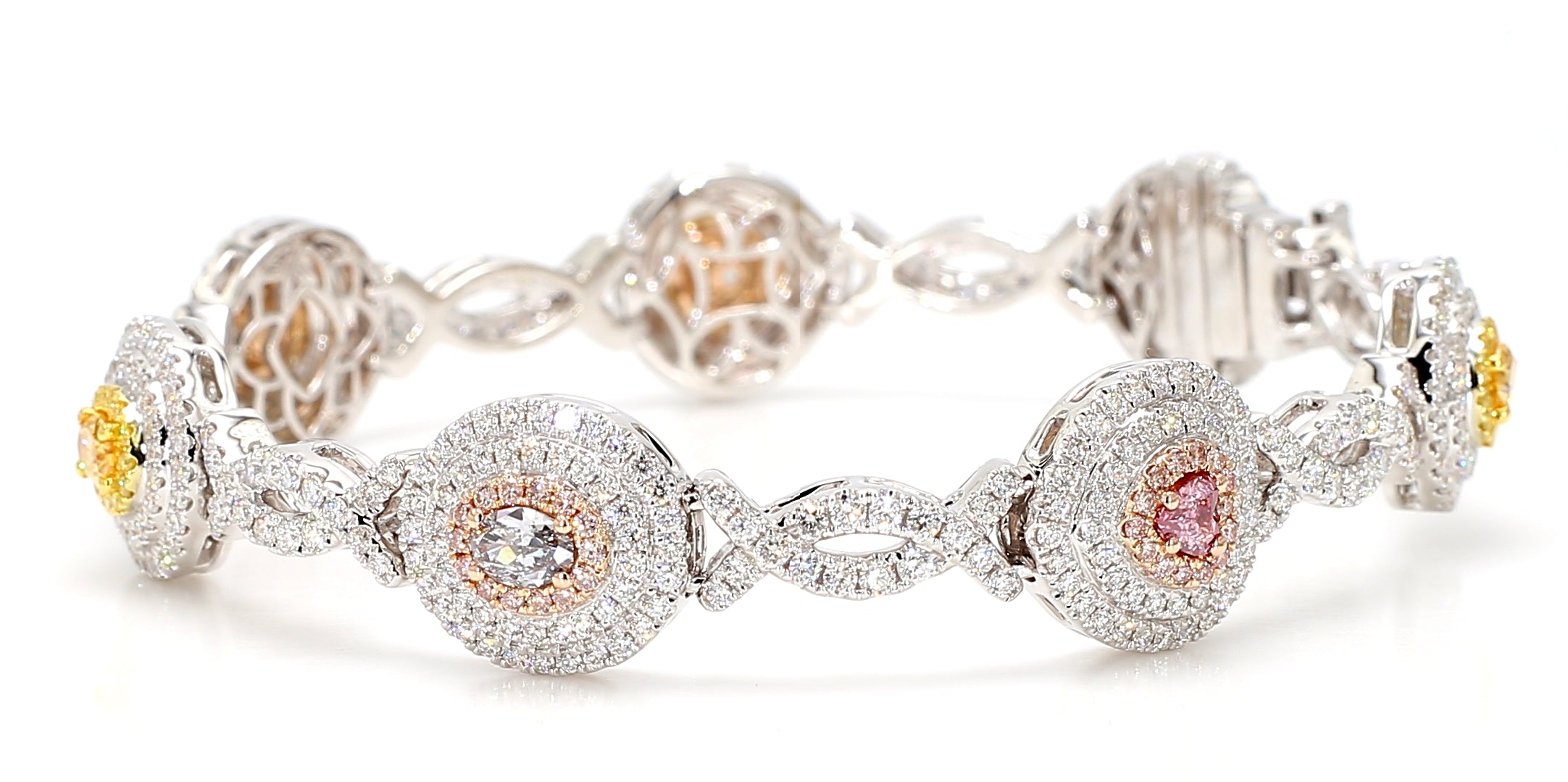 Natural Blue Oval Diamond Bracelet Gia Certified