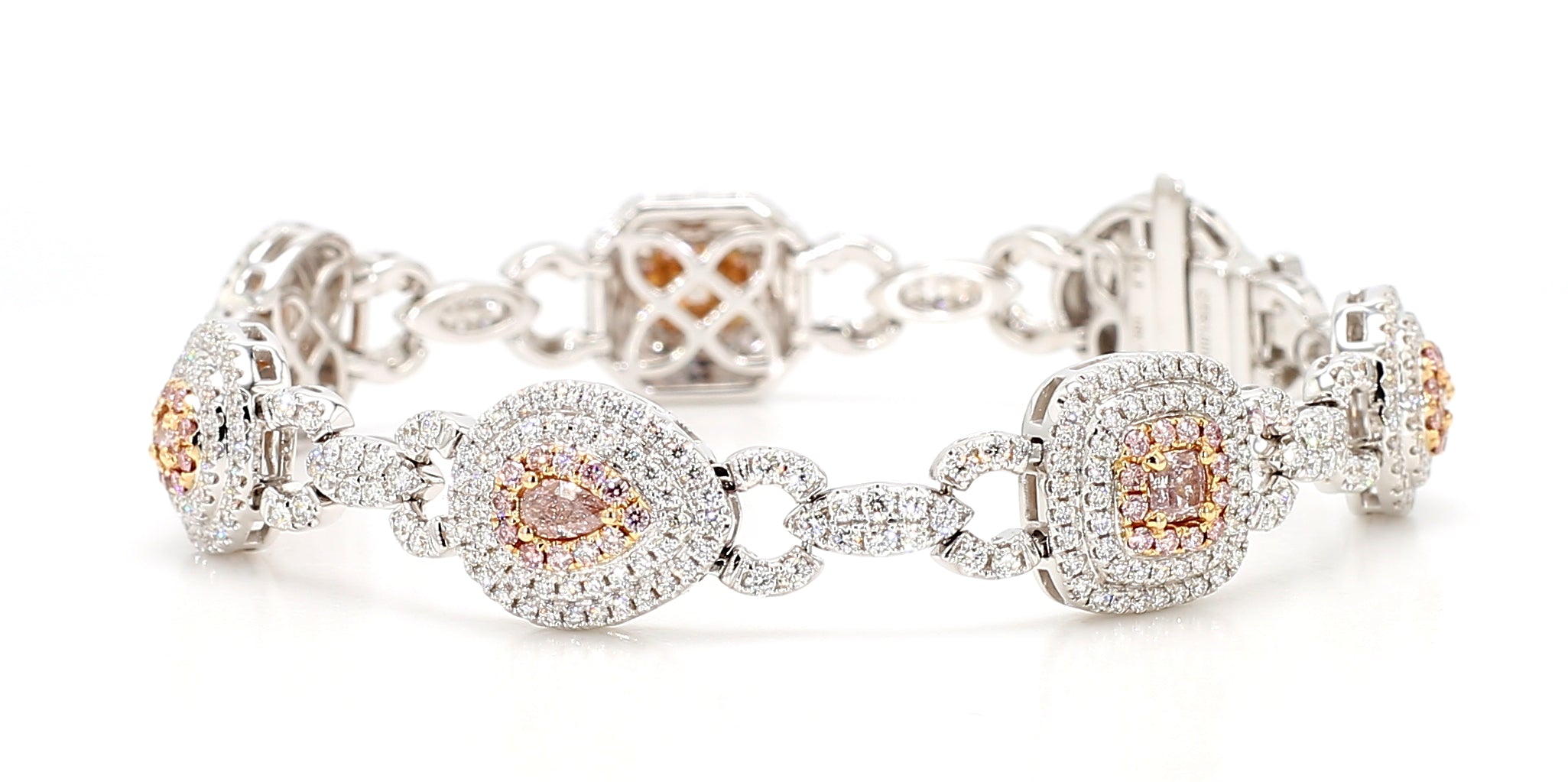 Natural Pink Oval Diamond Bracelet Gia Certified