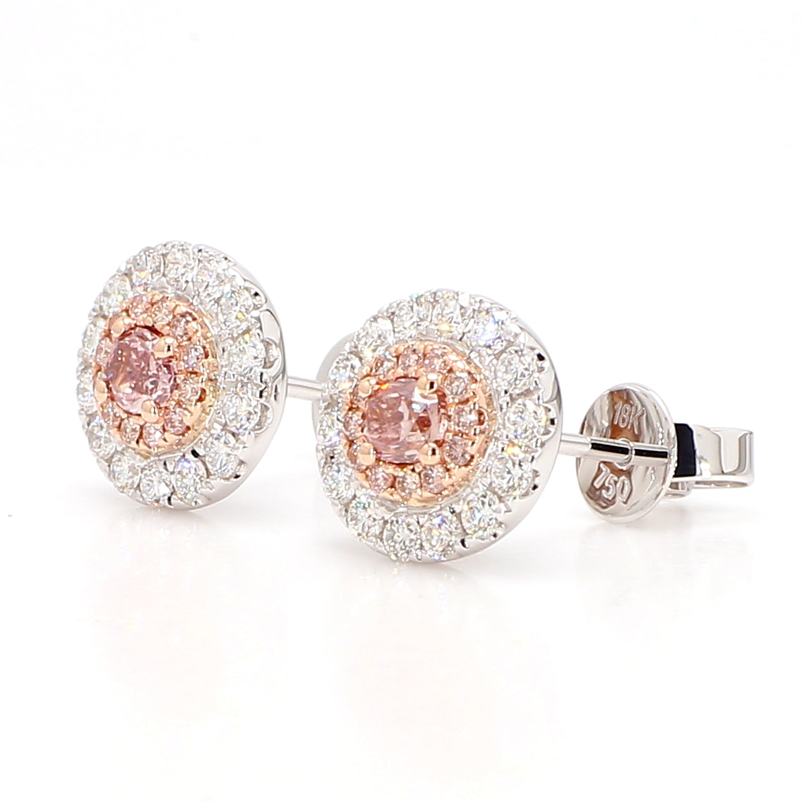 Natural Orange Oval Diamond Earring Gia Certified