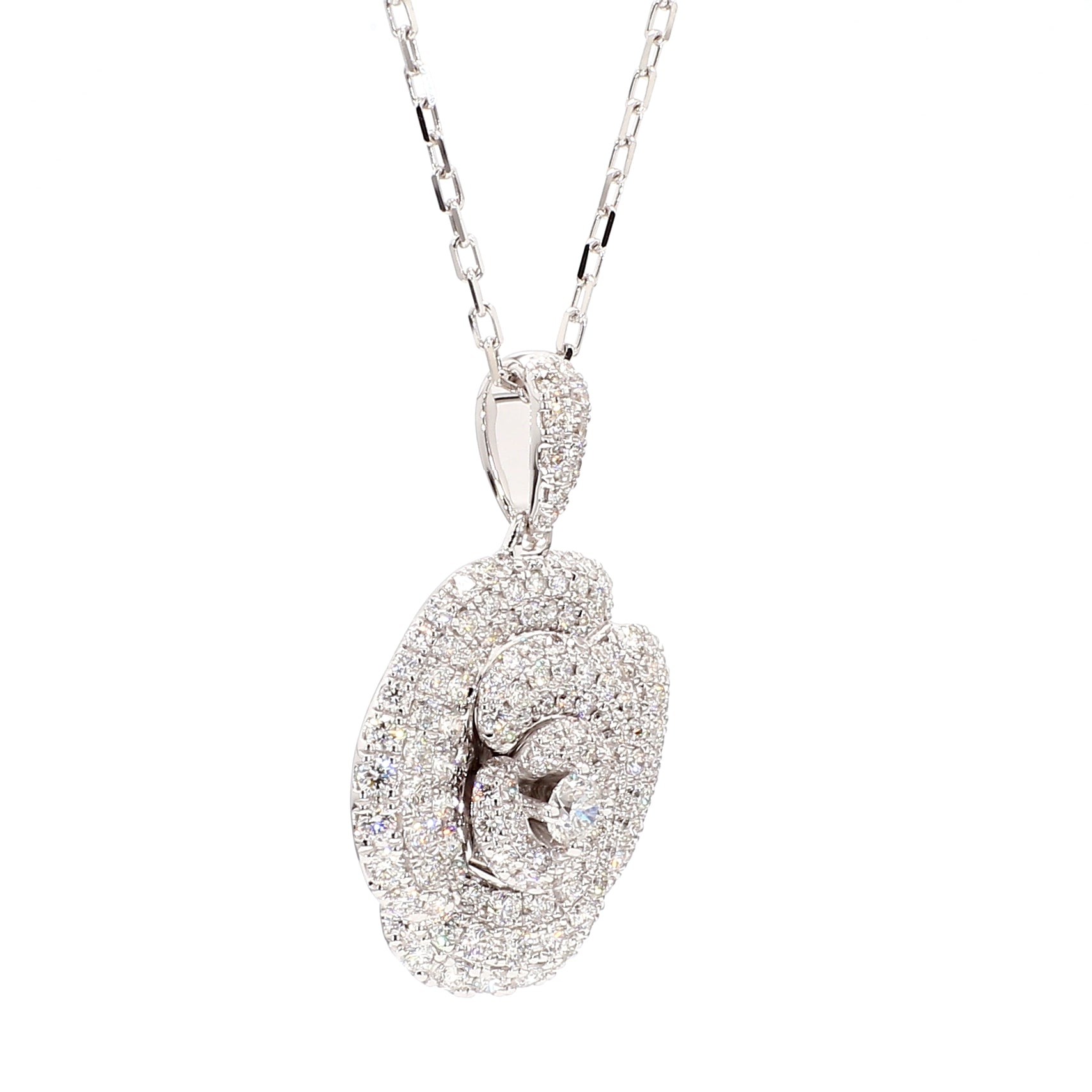 Natural White Round Diamond Pendant