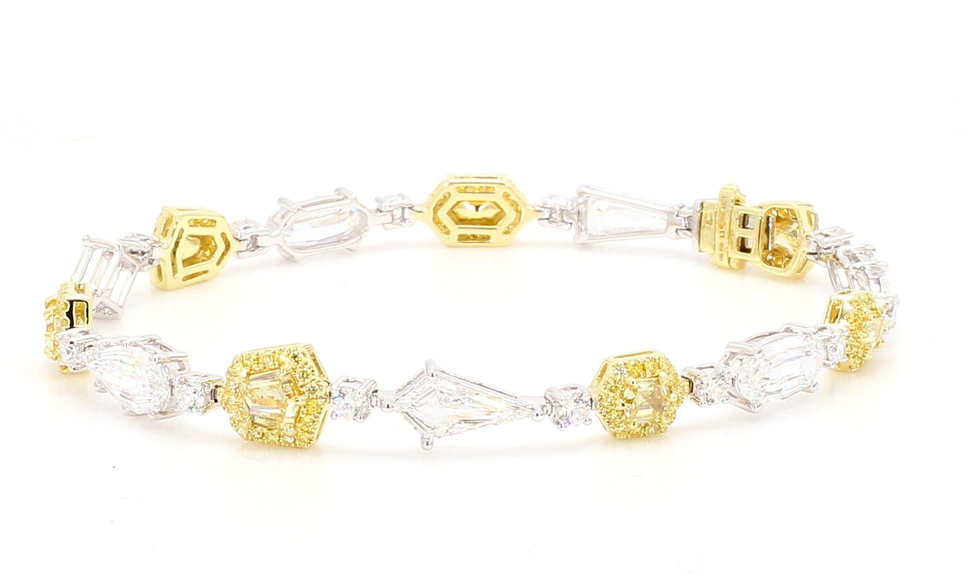 Natural White Oval Diamond Bracelet Gia Certified