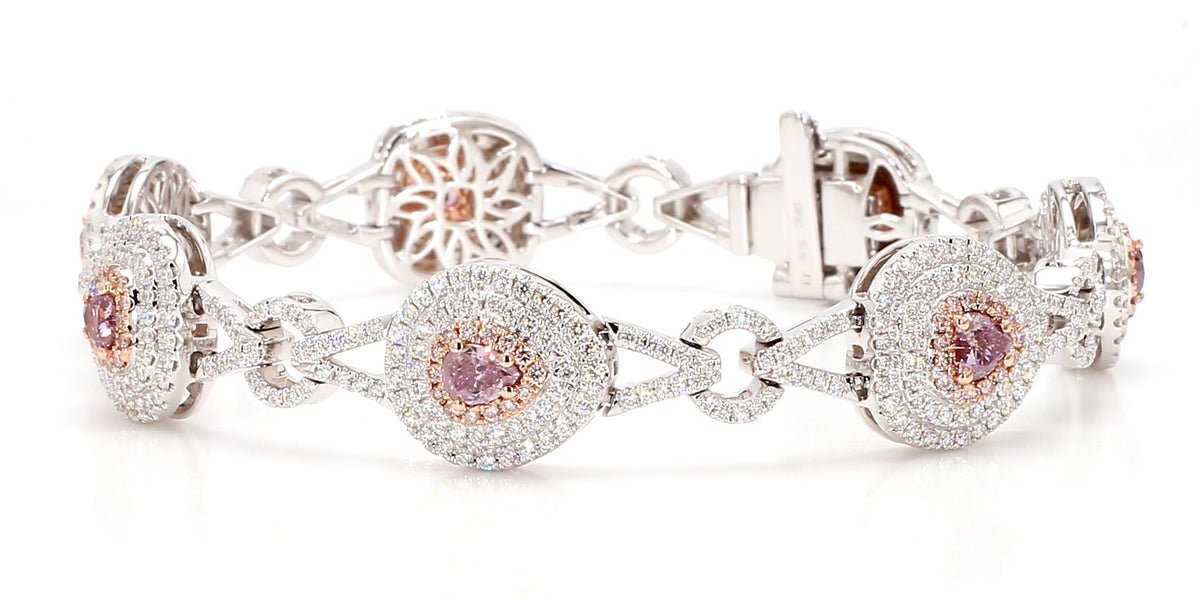 Natural Purple Heart Diamond Bracelet | GIA Certified
