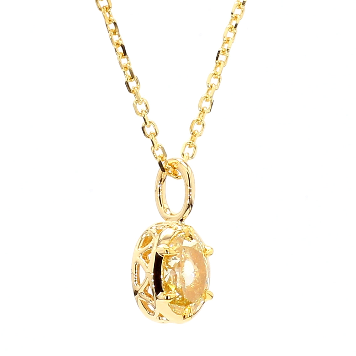 Natural Yellow Oval Diamond Pendant GIA Certified product image 2