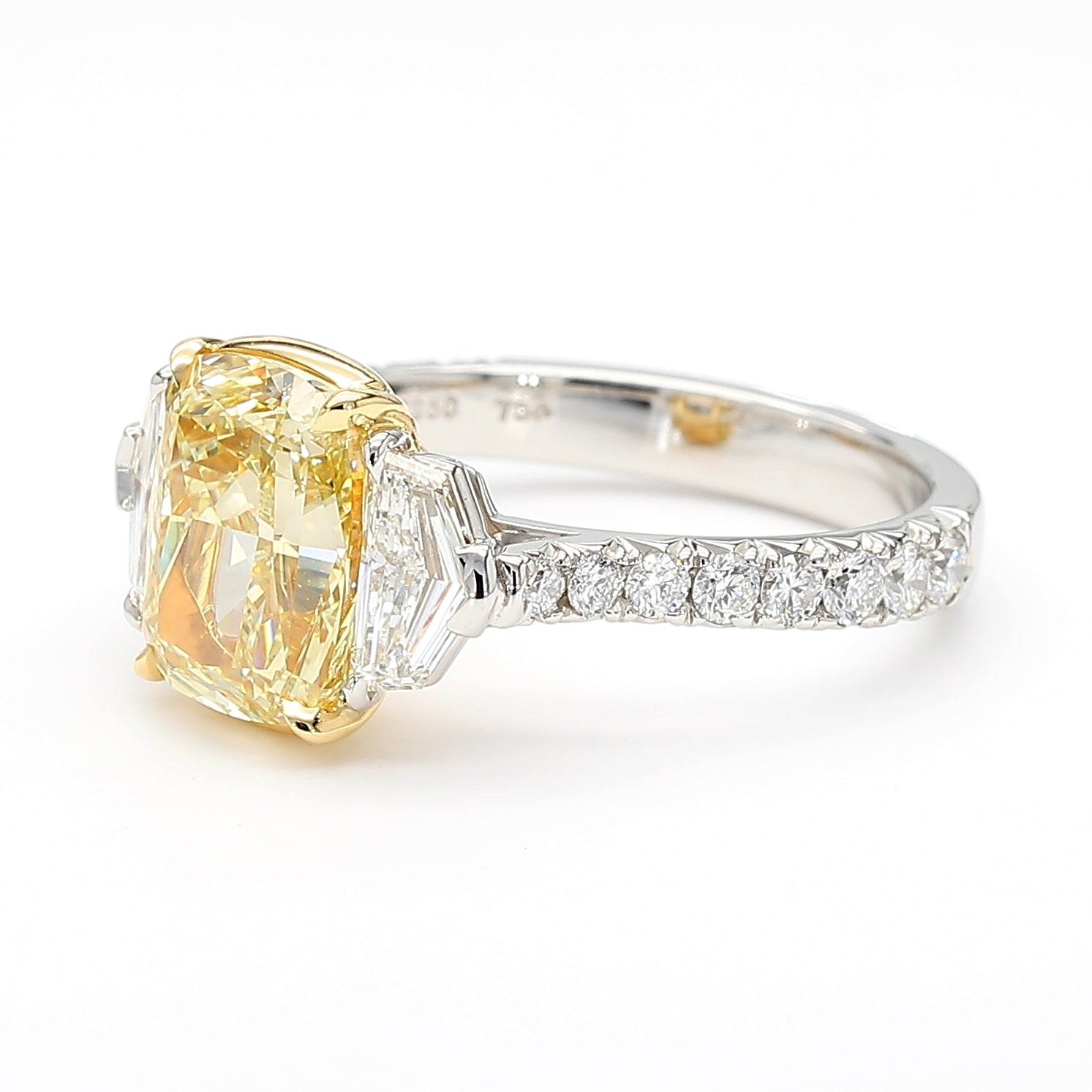 Natural Yellow Cushion Diamond Ring GIA Certified product image 2