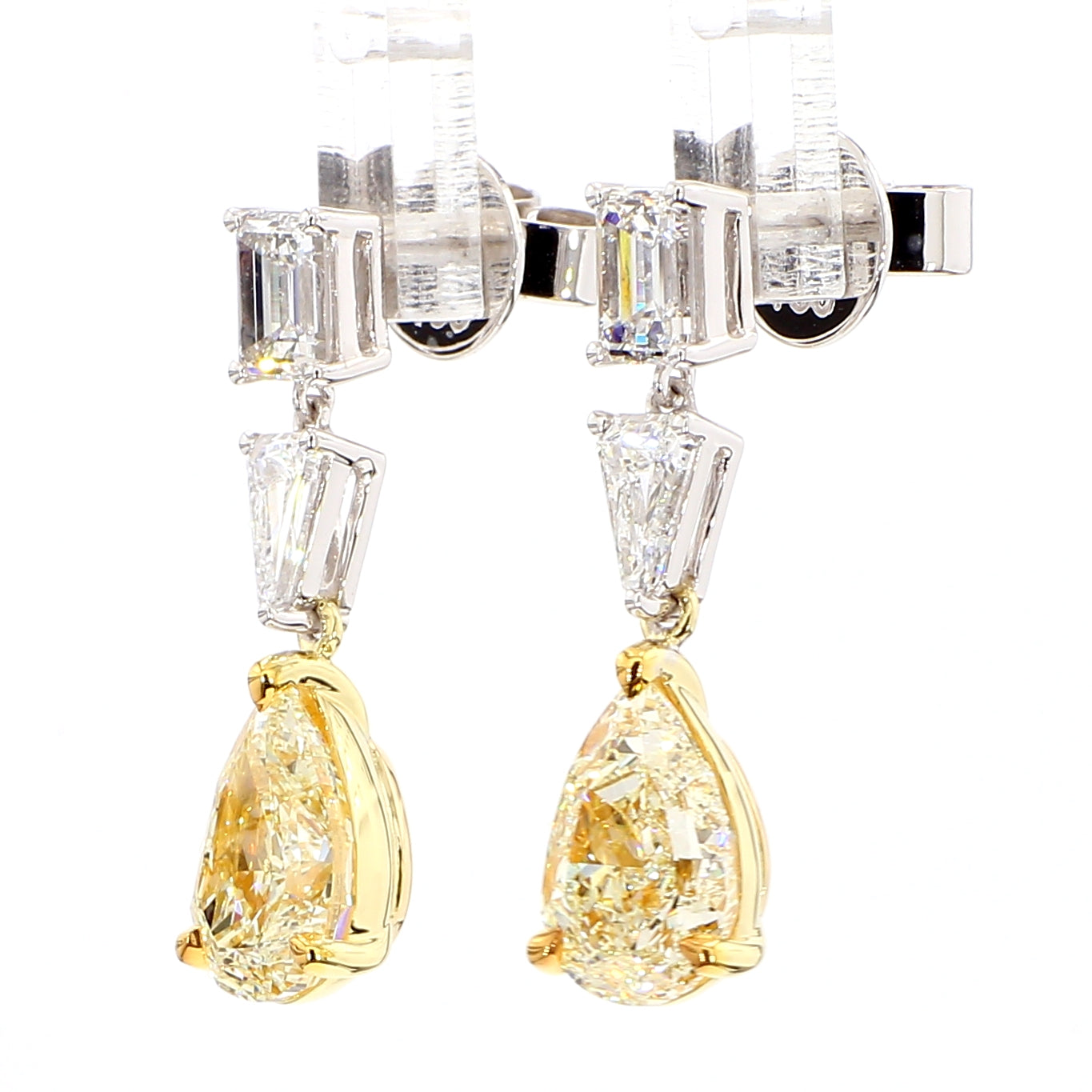 Natural Yellow Pear Diamond Earring GIA Certified product image 2