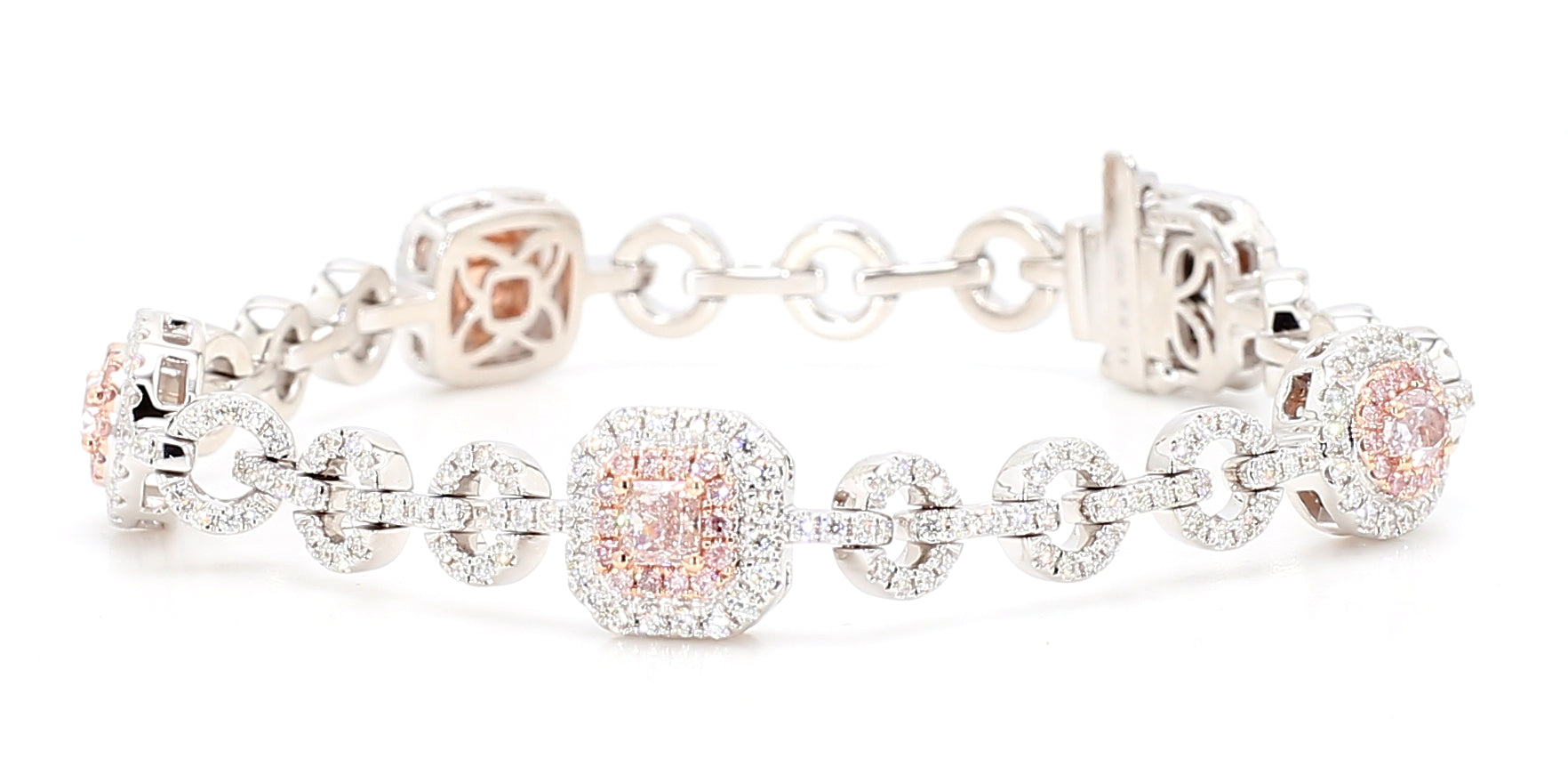 Natural Pink Radiant Diamond Bracelet Gia Certified