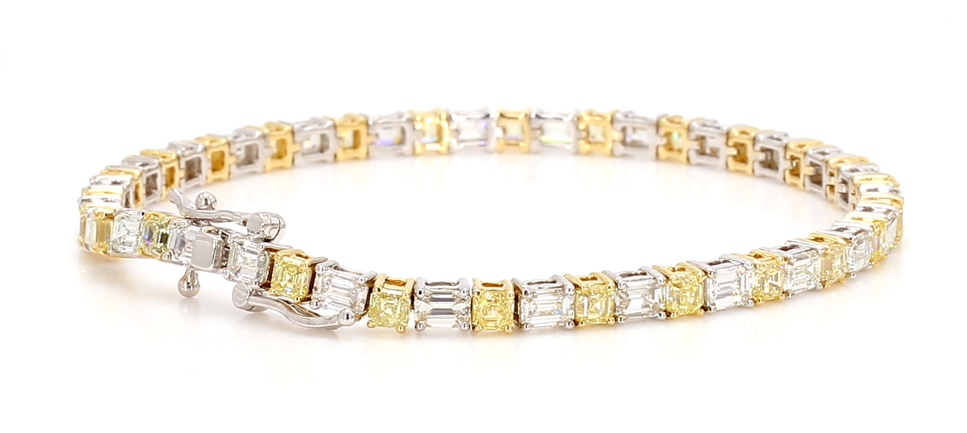 Natural Yellow Asscher Diamond Bracelet