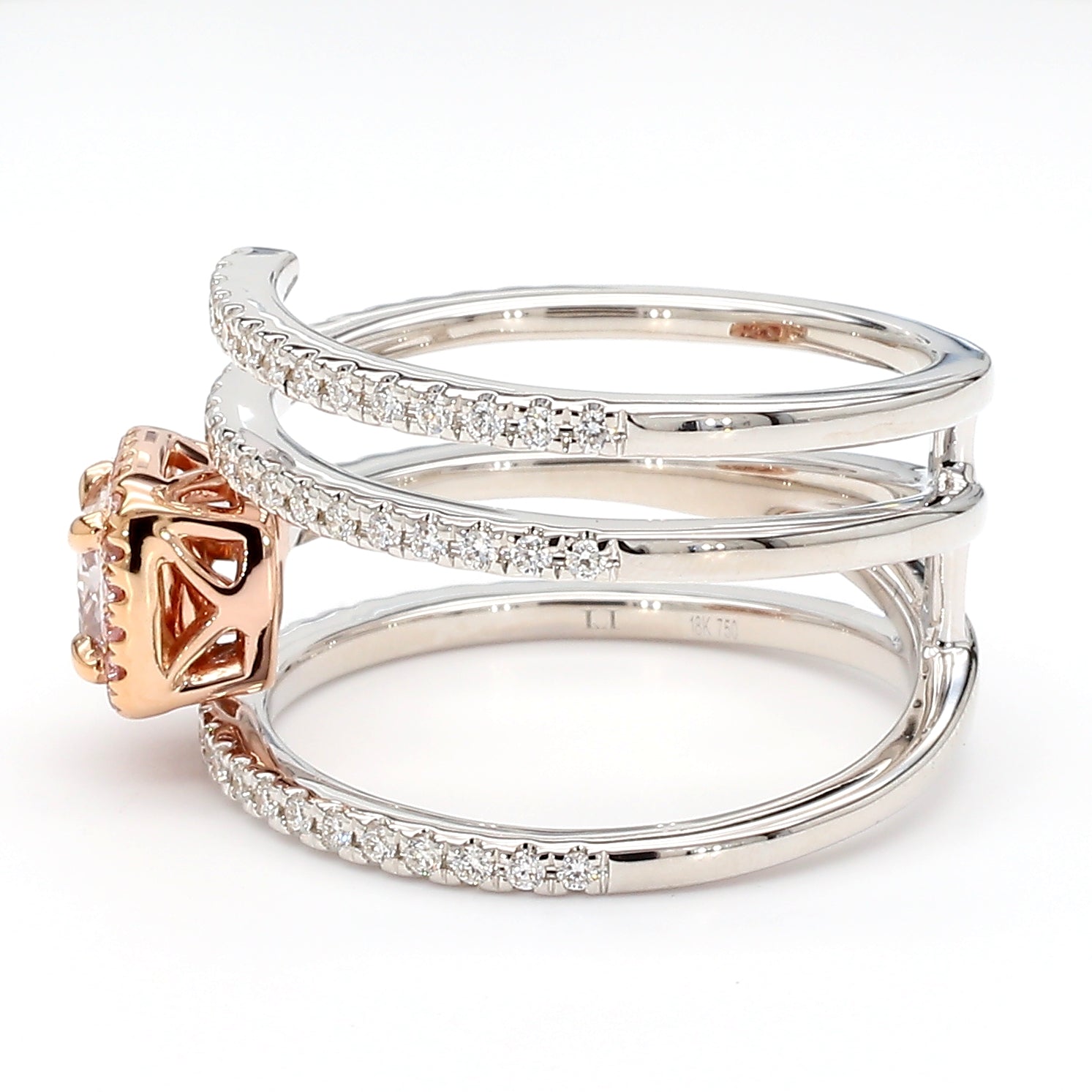 Natural Pink Cushion Diamond Ring Gia Certified