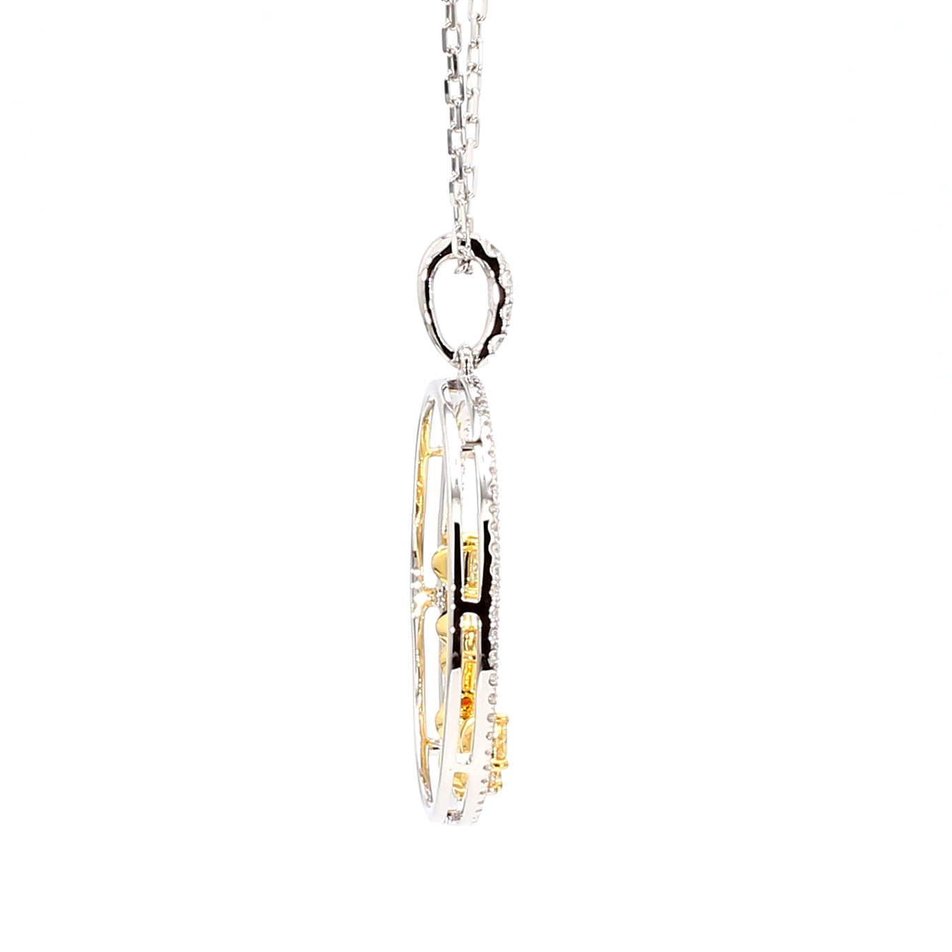 Natural Yellow Radiant Diamond Pendant
