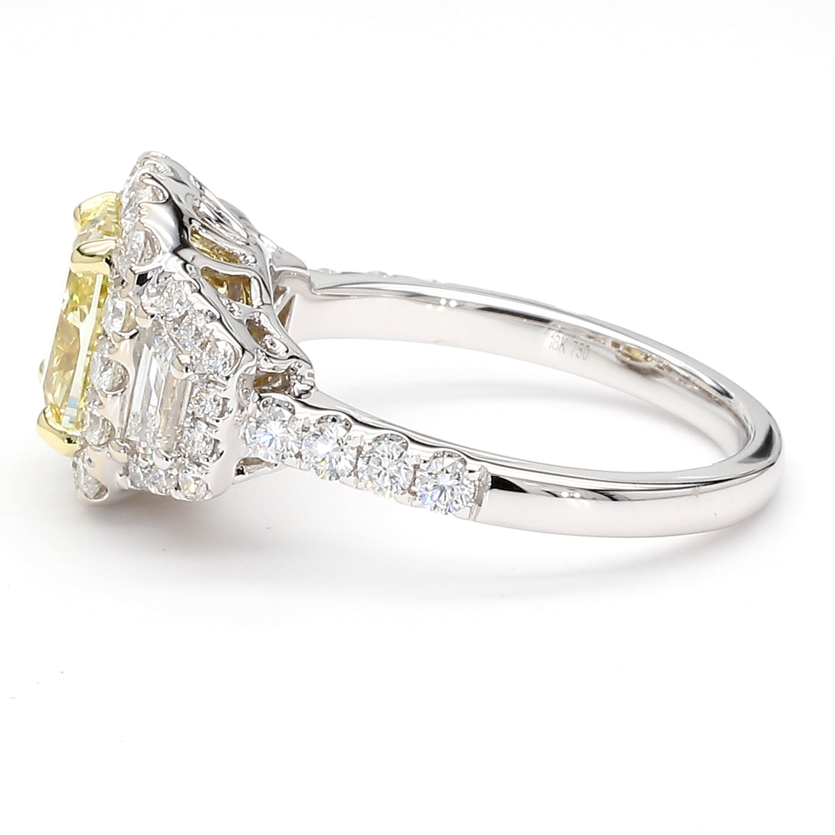 Natural Yellow Cushion Diamond Ring | GIA Certified