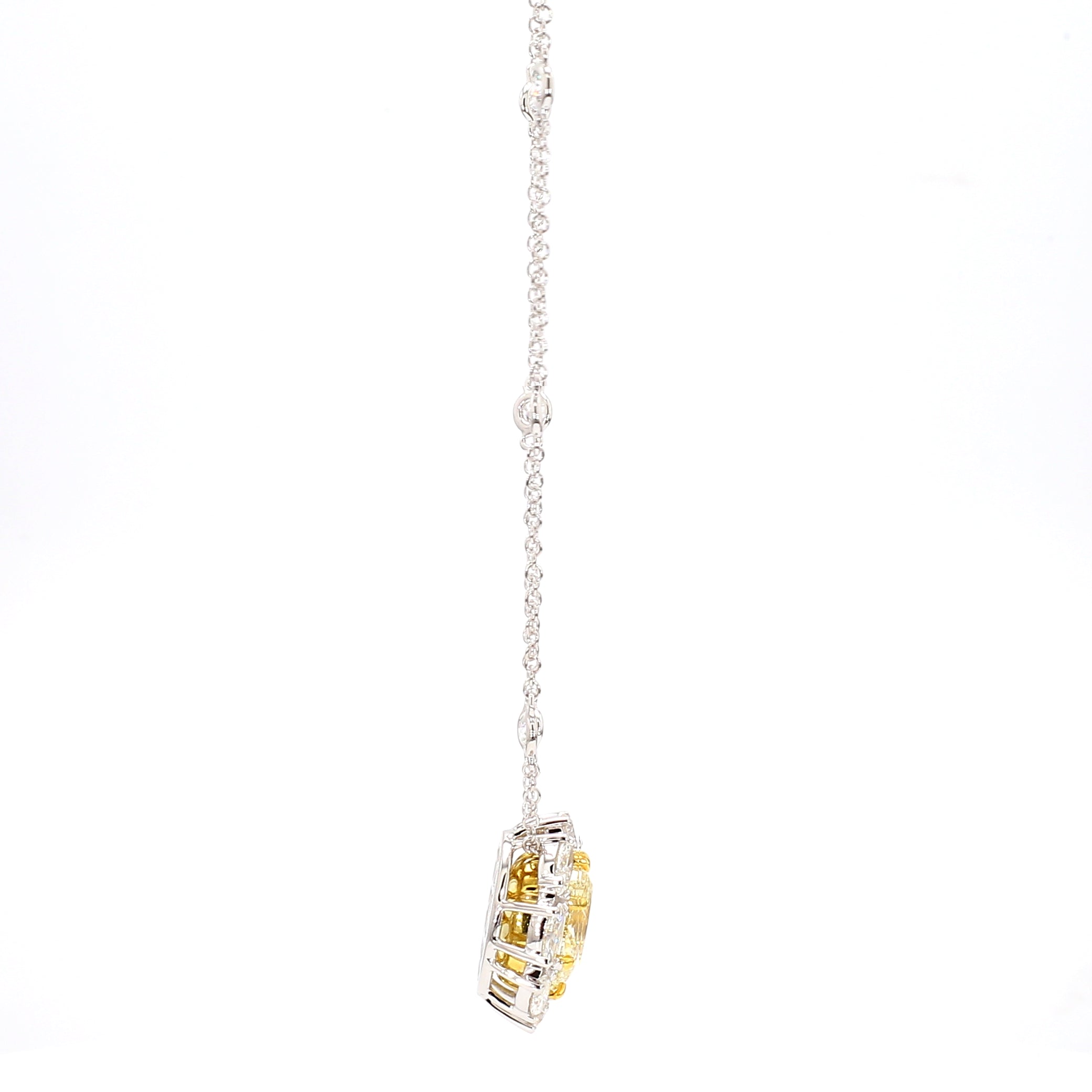 Natural Yellow Oval Diamond Necklace Gia Certified