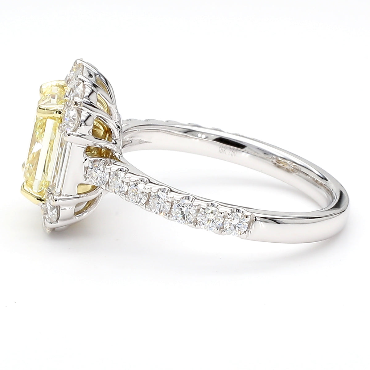 Natural Yellow Radiant Diamond Ring | GIA Certified