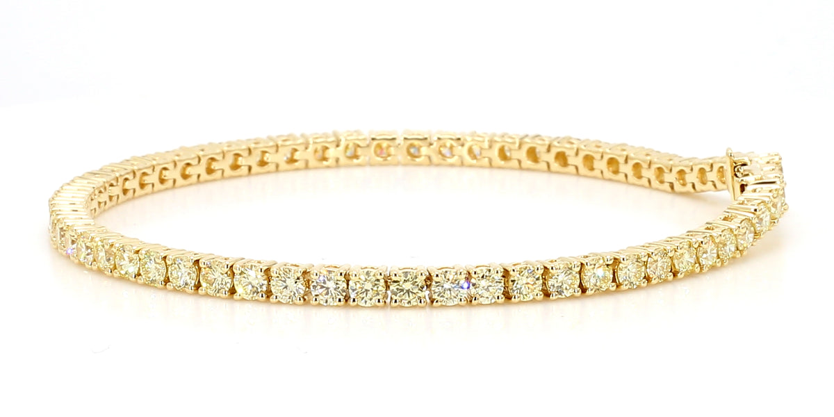 Natural Yellow Round Diamond Bracelet