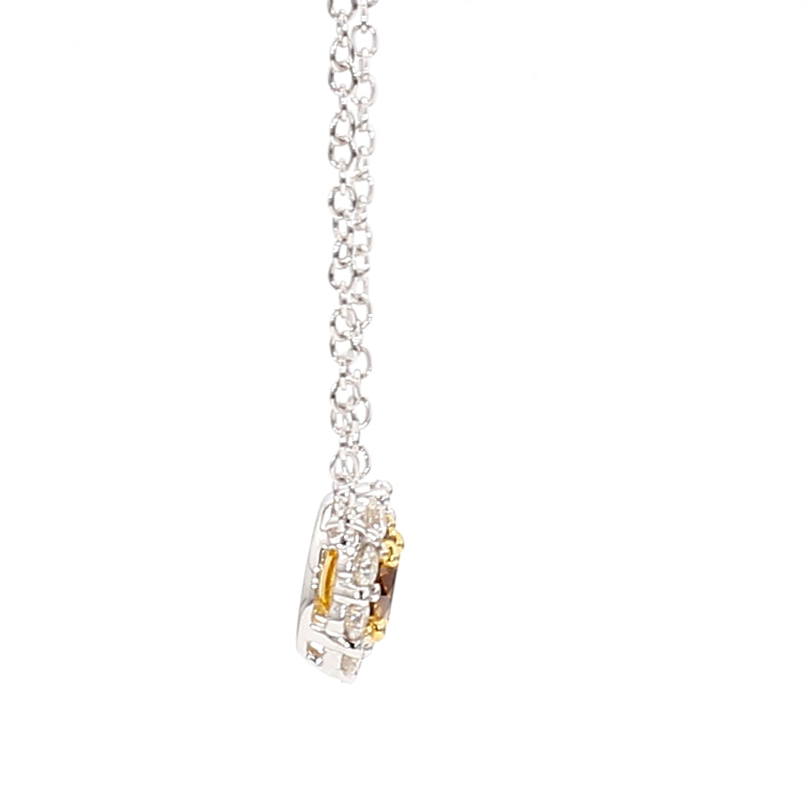 Natural Orange Round Diamond Necklace | GIA Certified
