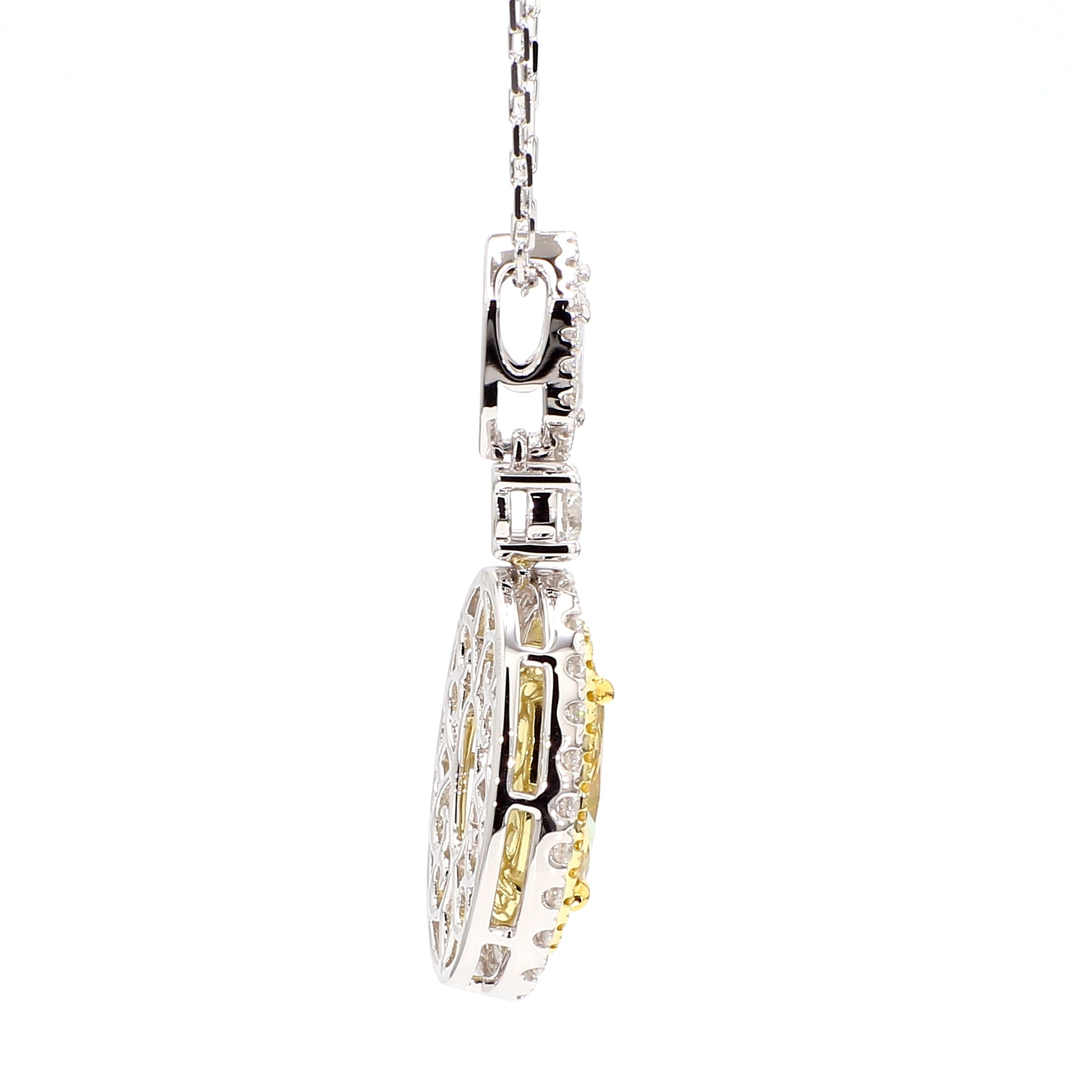 Natural Yellow Oval Diamond Pendant Gia Certified