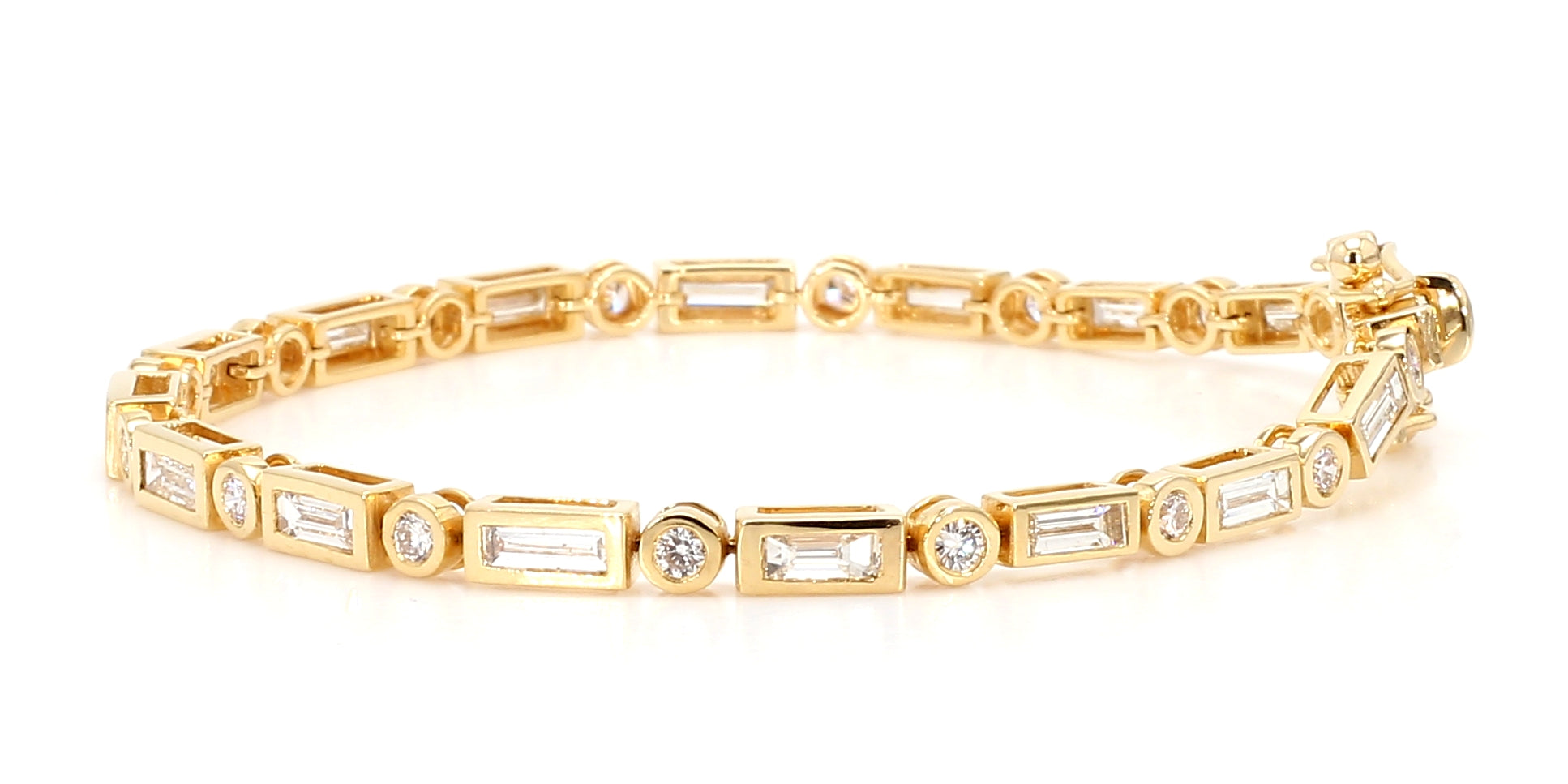 Natural White Baguette Diamond Bracelet