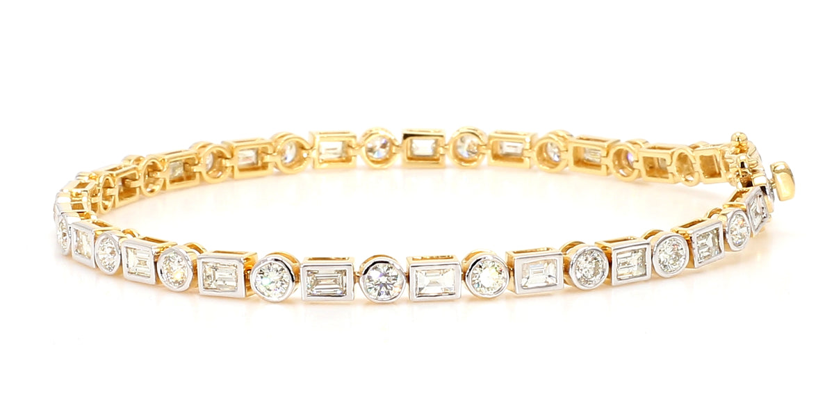 Natural White Baguette Diamond Bracelet