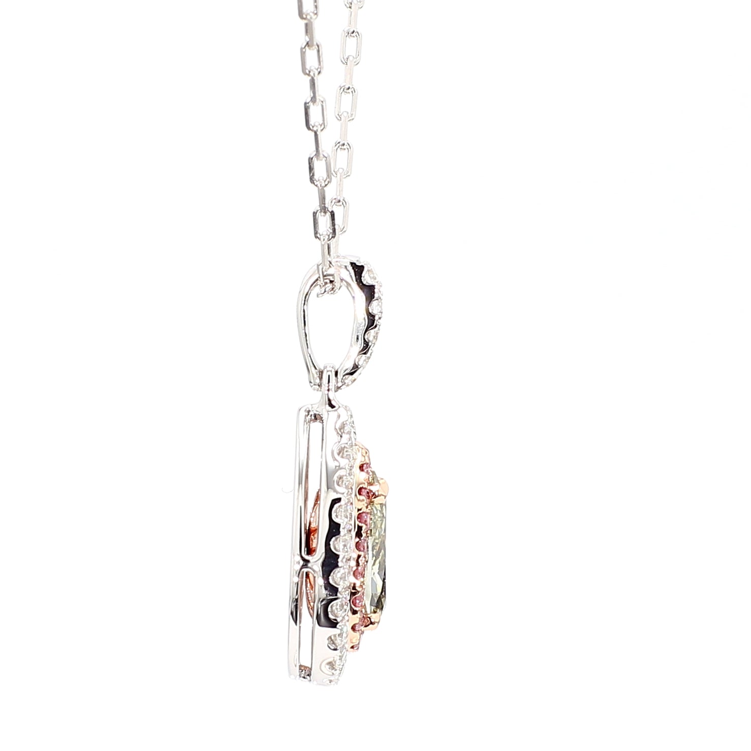 Natural Green Pear Diamond Pendant Gia CERTIFIED