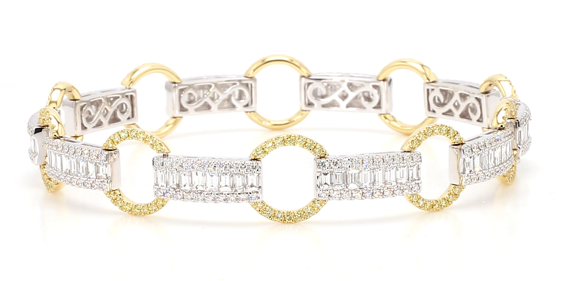 Natural Yellow Round Diamond Bracelet