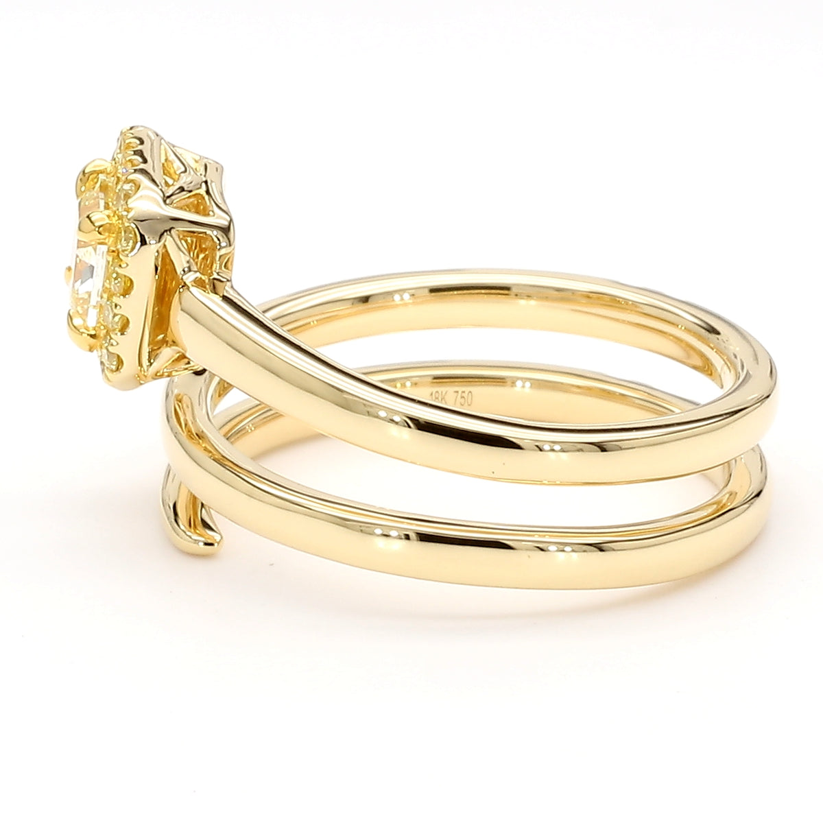 Natural Yellow Radiant Diamond Ring | GIA Certified