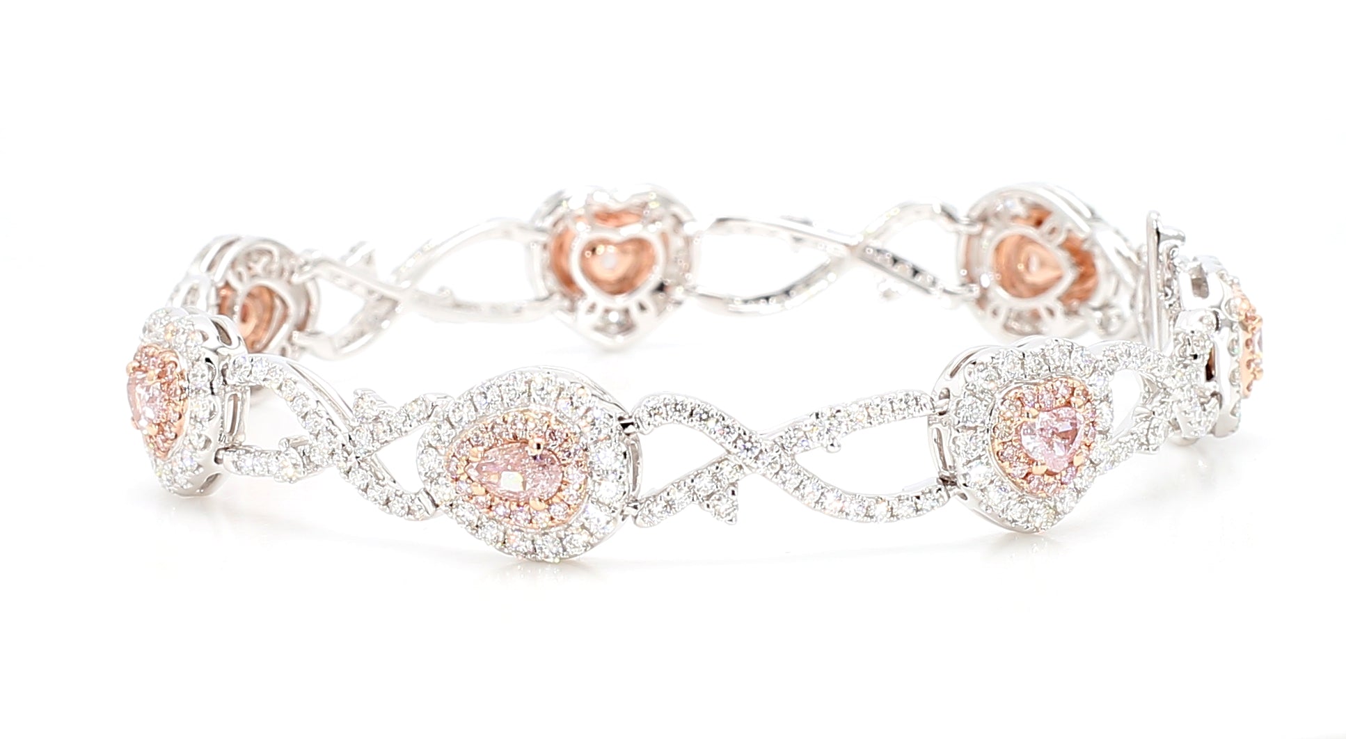 Natural Pink Pear Diamond Bracelet Gia Certified