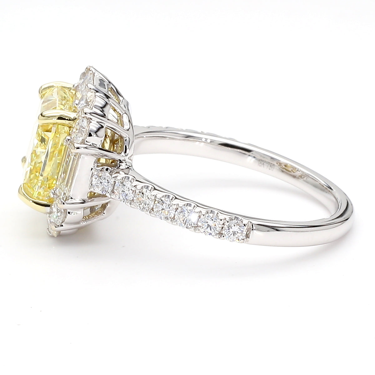 Natural Yellow Radiant Diamond Ring | GIA Certified