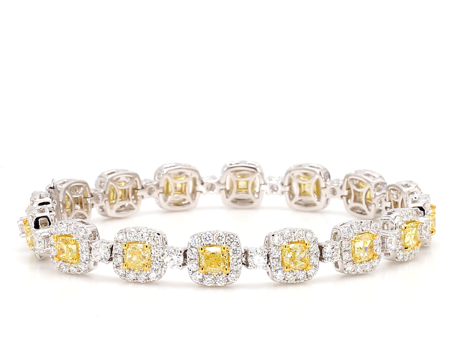 Natural Yellow Cushion Diamond Bracelet