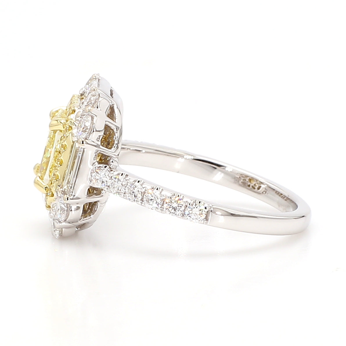 Natural Yellow Cushion Diamond Ring | GIA Certified