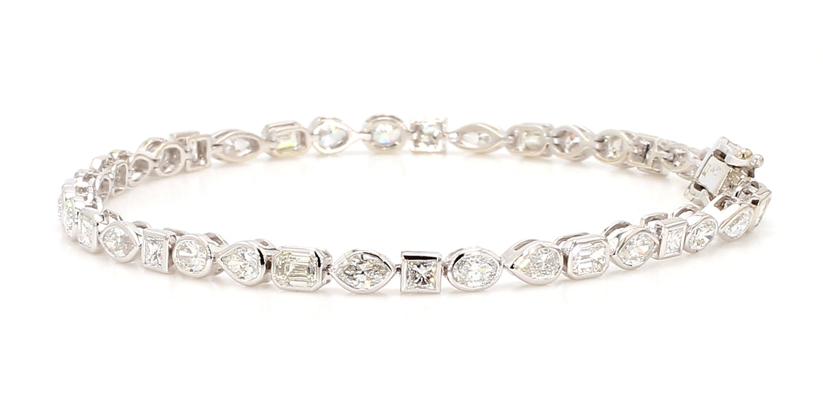 Natural White Emerald Diamond Bracelet