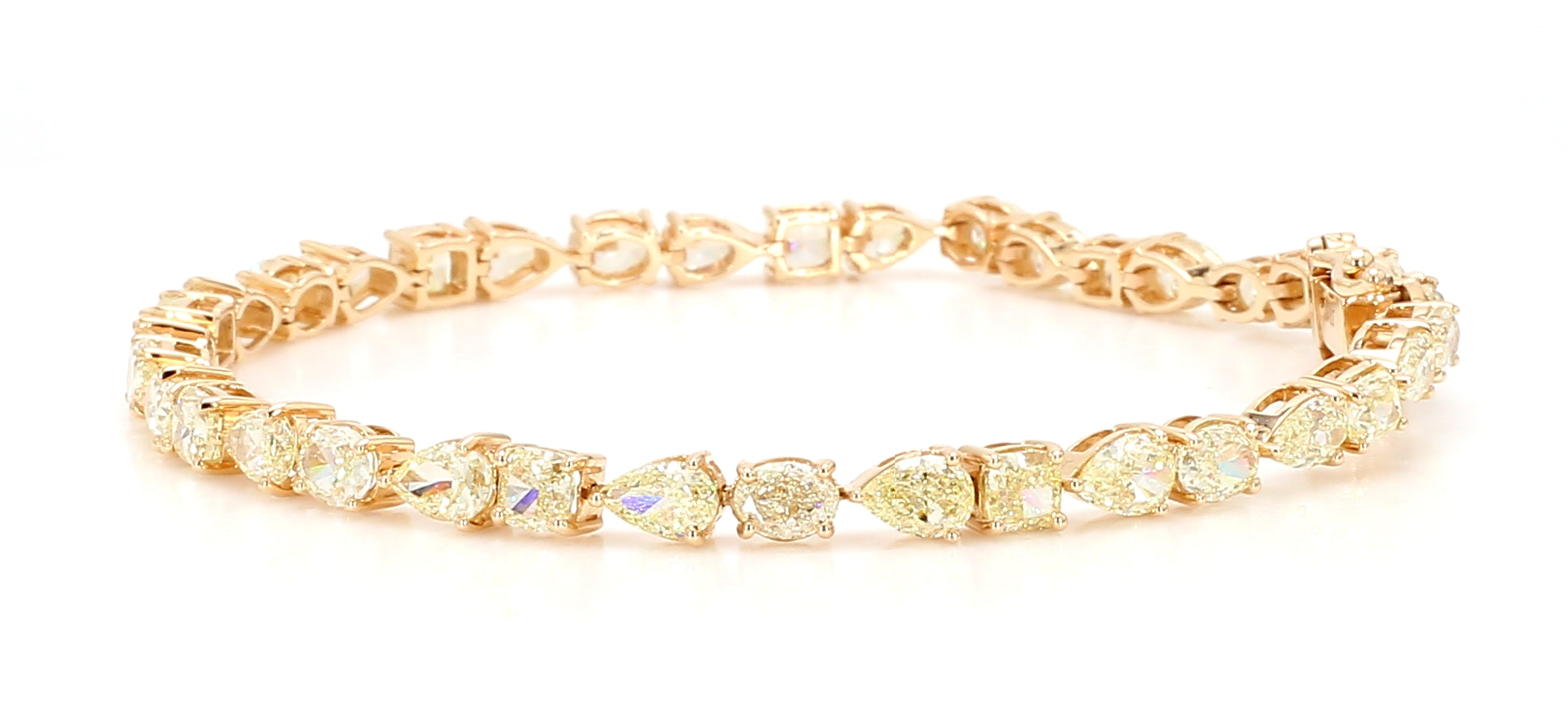 Natural Yellow Pear Diamond Bracelet