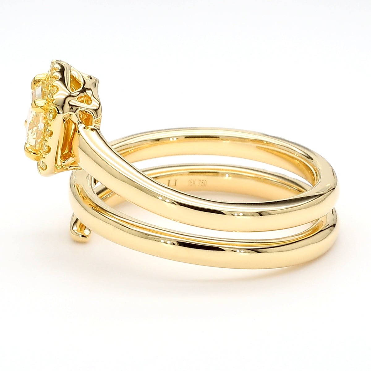 Natural Yellow Radiant Diamond Ring | GIA Certified