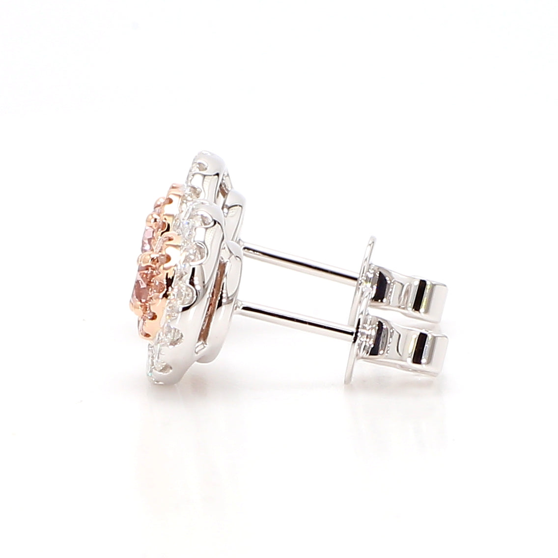 Natural Orange Oval Diamond Earring Gia Certified