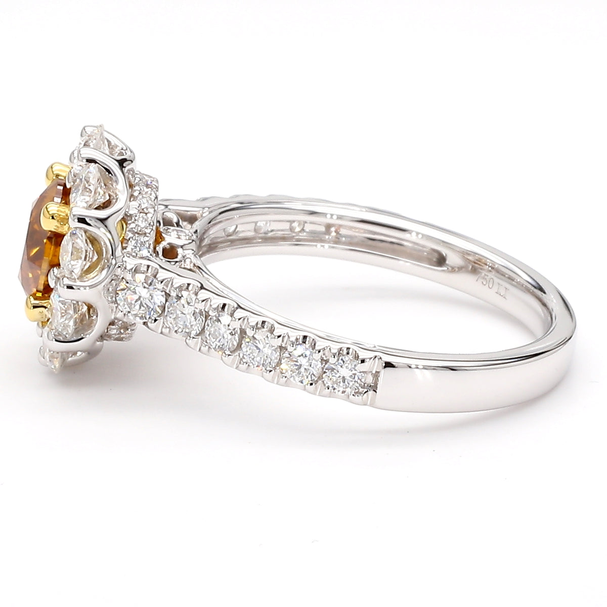 Natural Orange Round Diamond Ring | GIA Certified