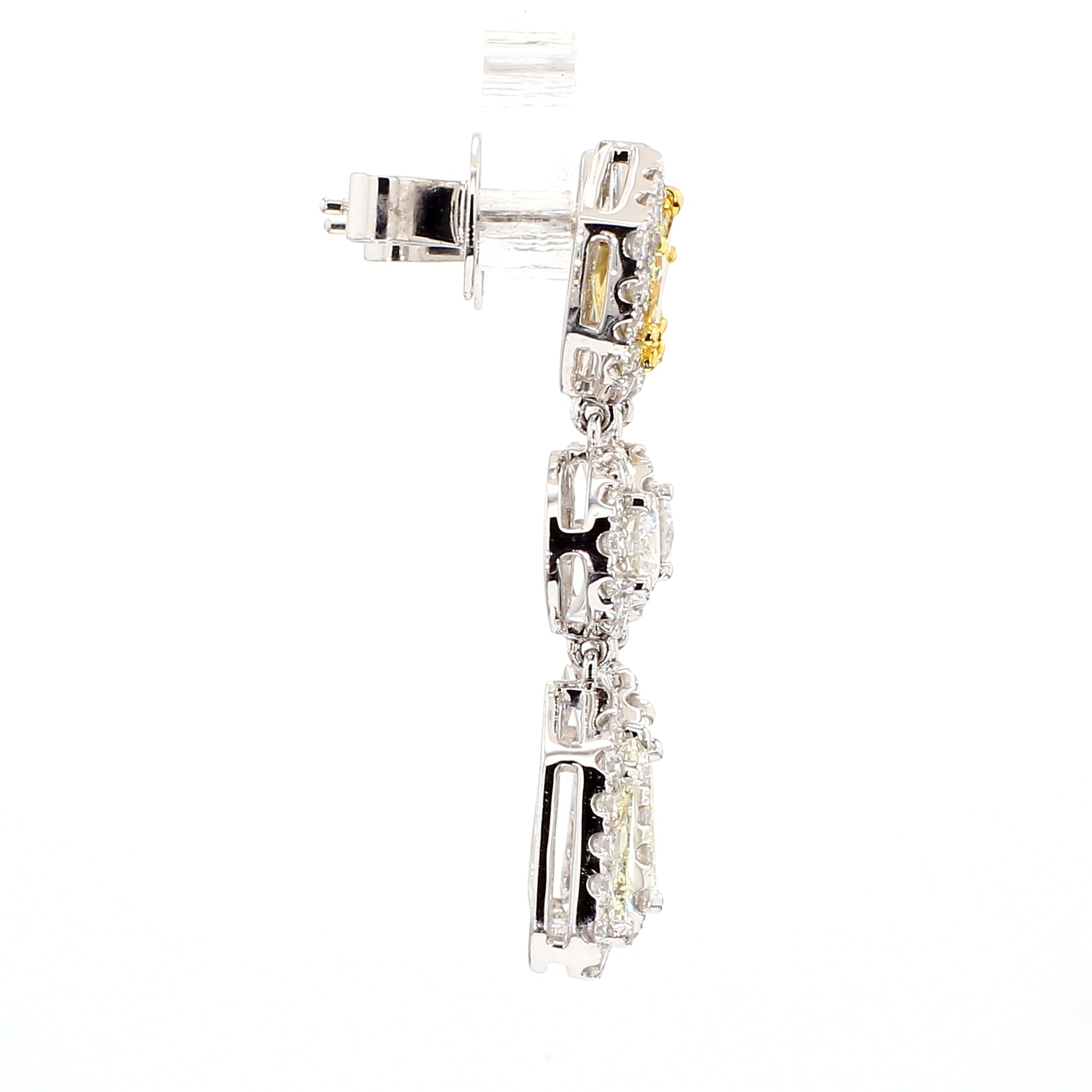 Natural White Shield Diamond Earring Gia Certified