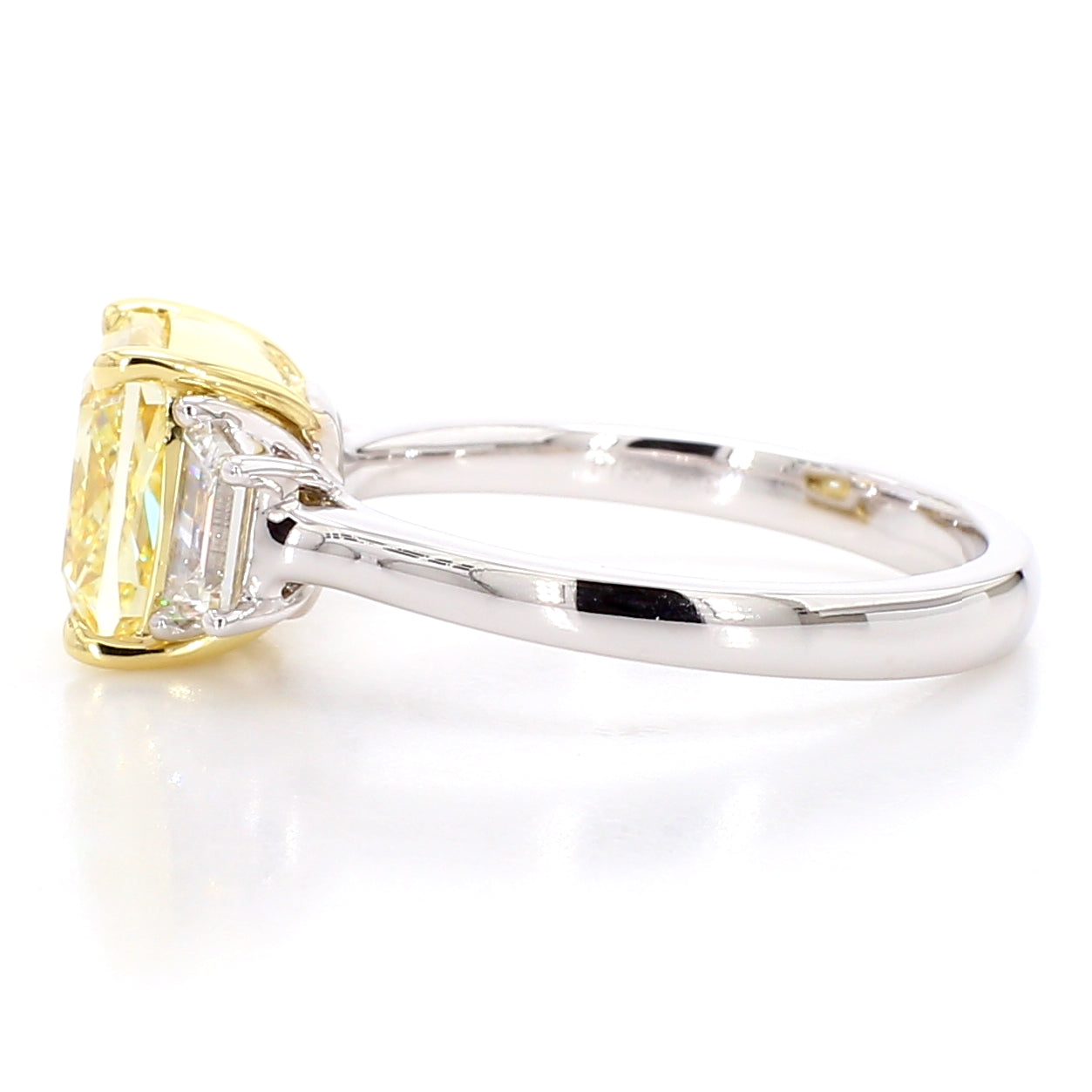 Natural Yellow Cushion Diamond Ring GIA Certified product image 3