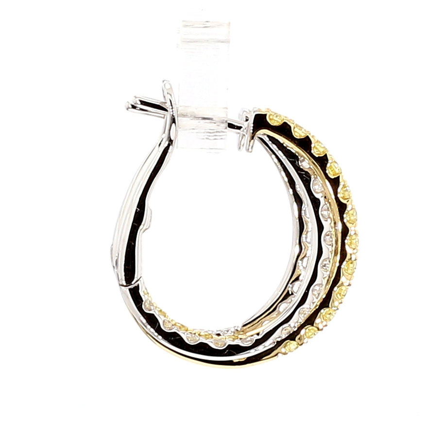 Natural Yellow Round Diamond Earring
