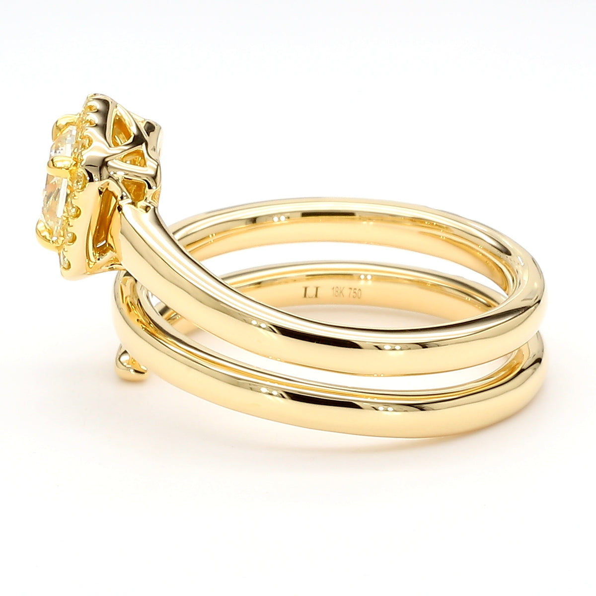 Natural Yellow Radiant Diamond Ring | GIA Certified
