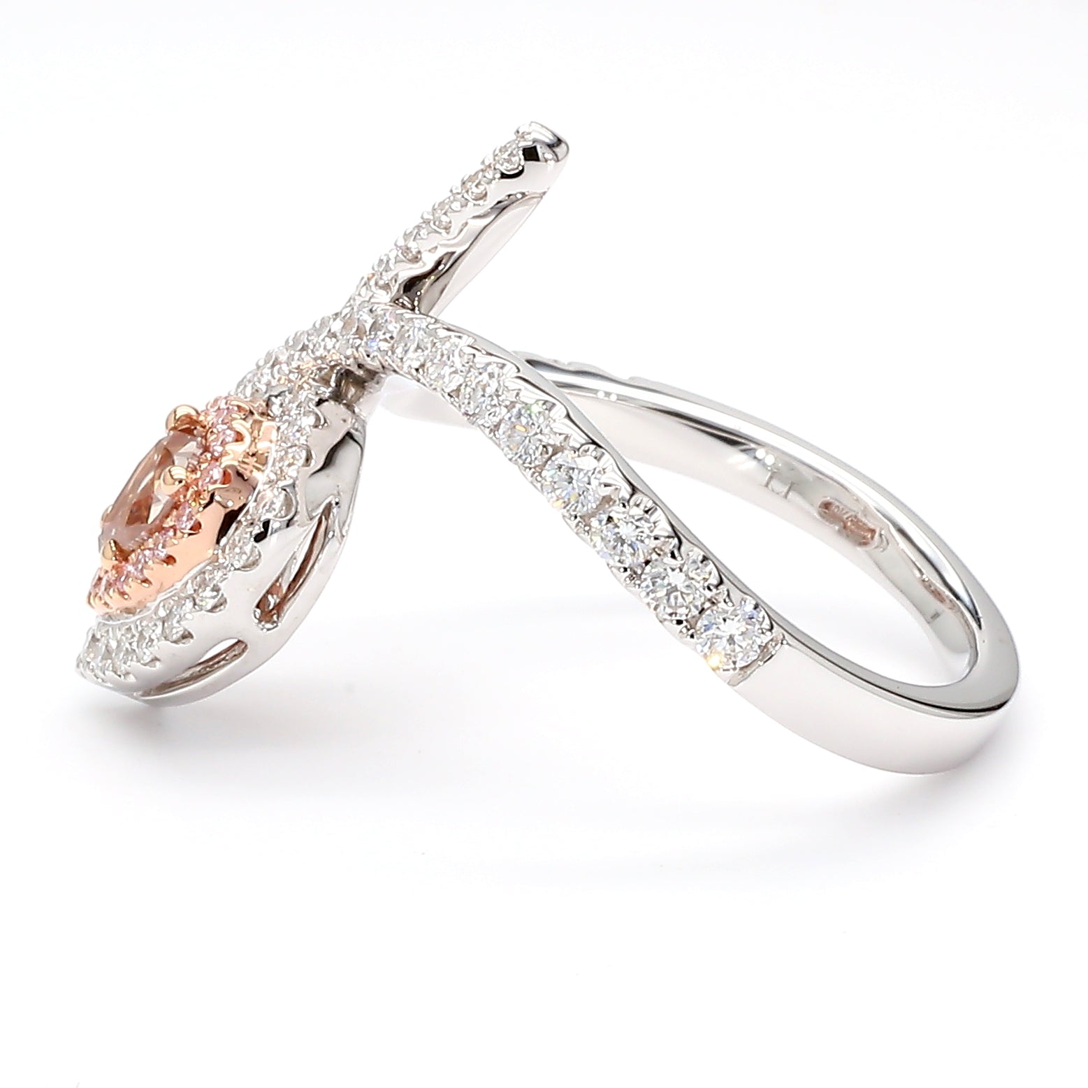 Natural Pink Pear Diamond Ring Gia Certified