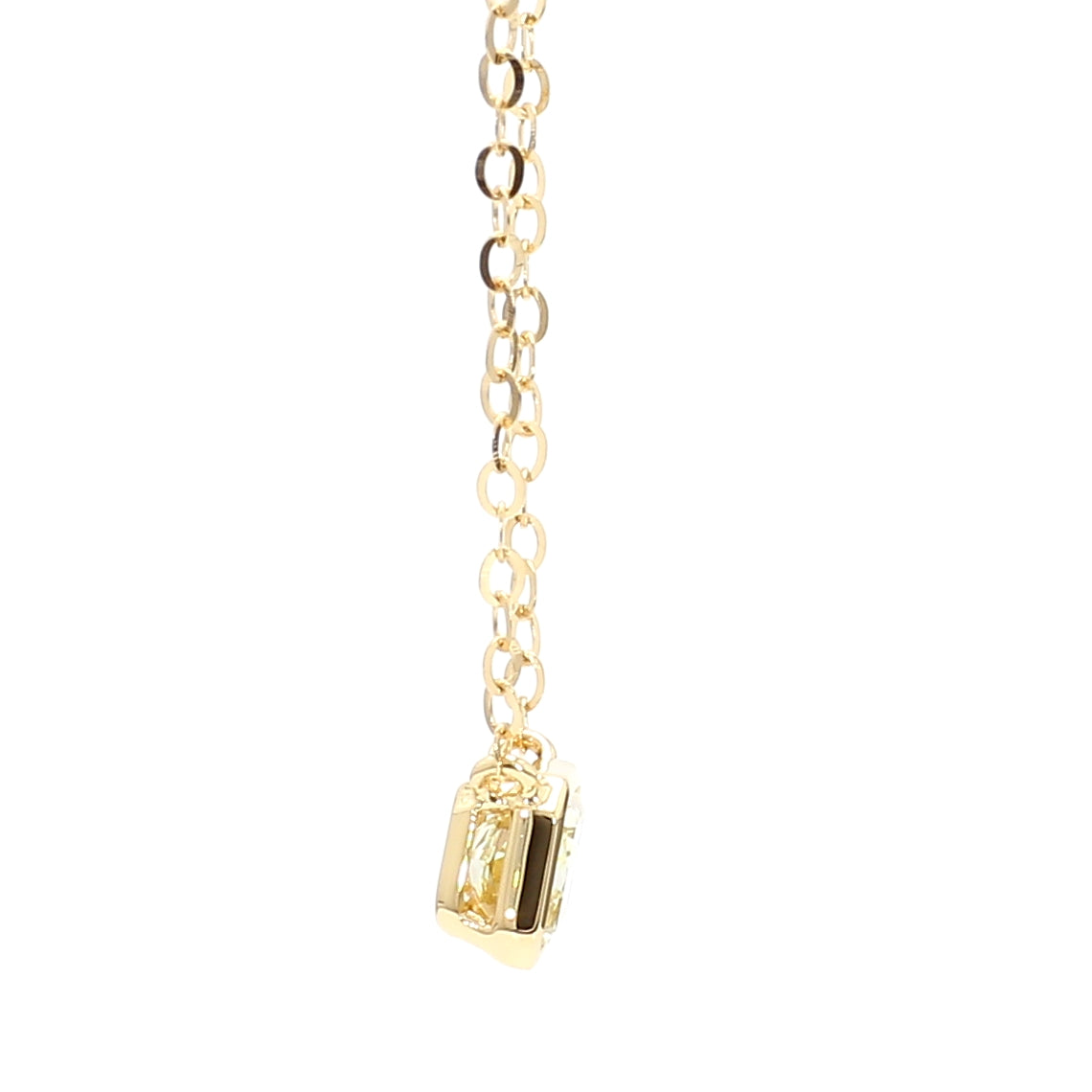 Natural Yellow Radiant Diamond Necklace Gia CERTIFIED