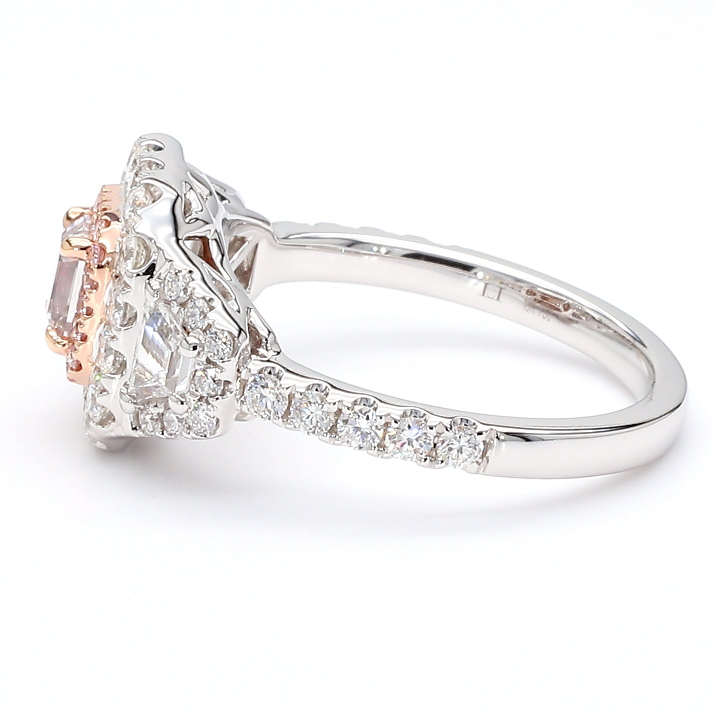 Natural Pink Asscher Diamond Ring Gia Certified