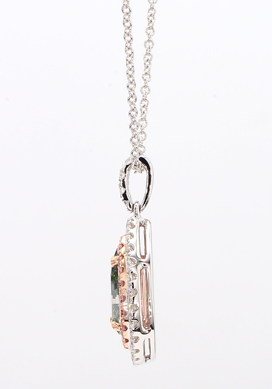 Natural Gray Pear Diamond Pendant GIA Certified product image 3