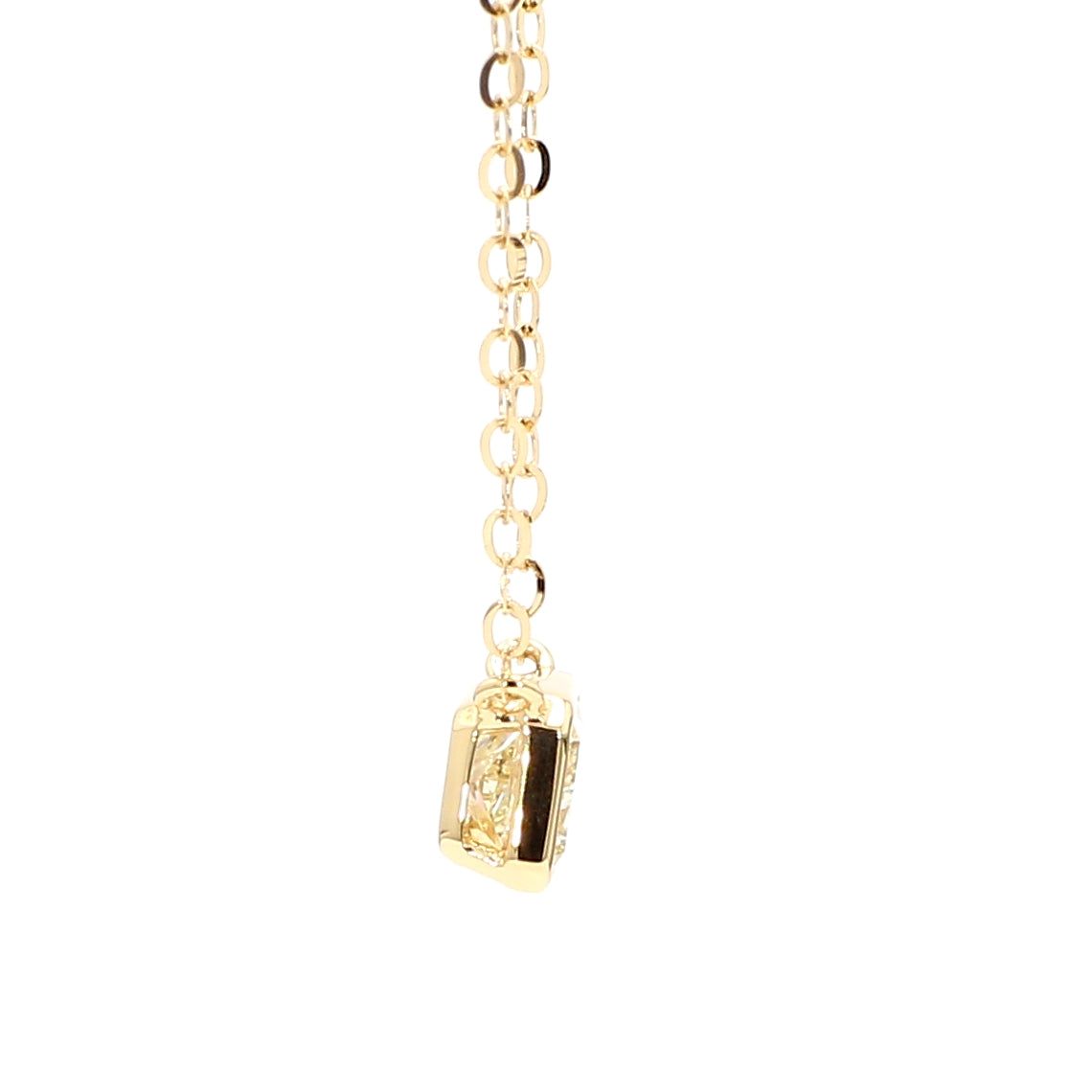 Natural Yellow Radiant Diamond Necklace Gia Certified