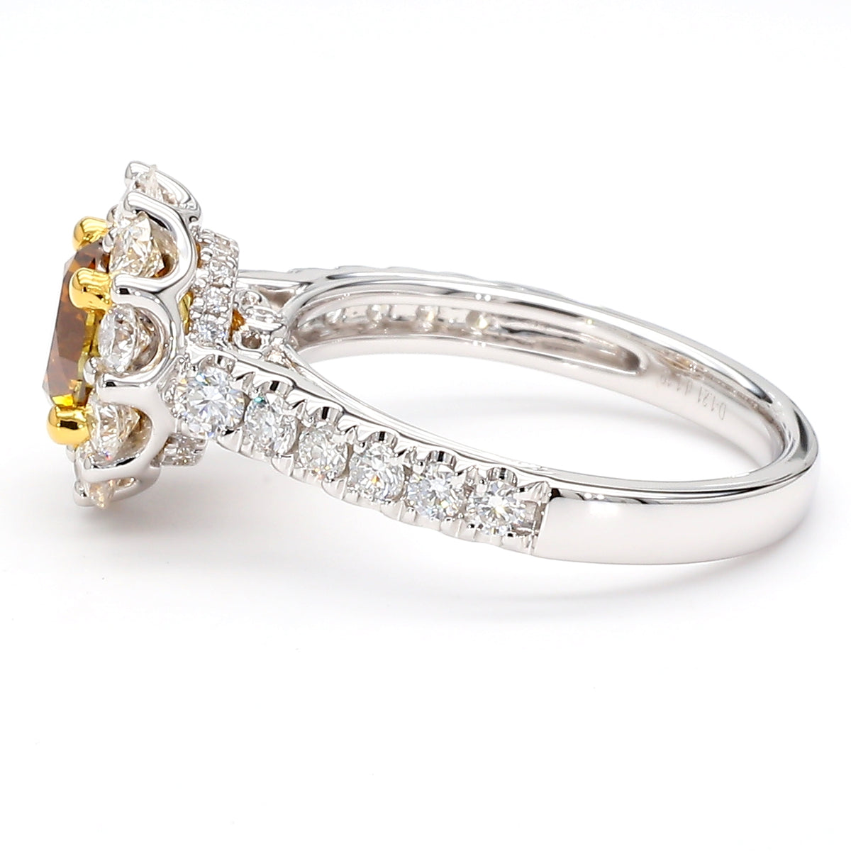 Natural Orange Round Diamond Ring | GIA Certified