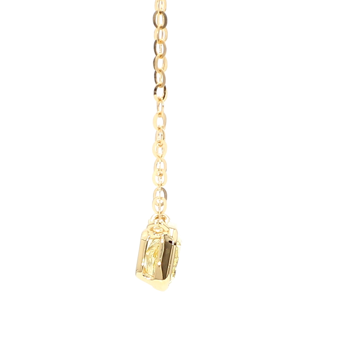 Natural Yellow Radiant Diamond Necklace Gia Certified