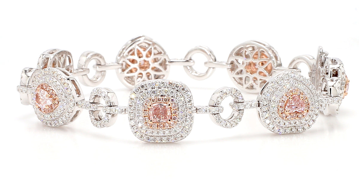 Natural Pink Heart Diamond Bracelet | GIA Certified