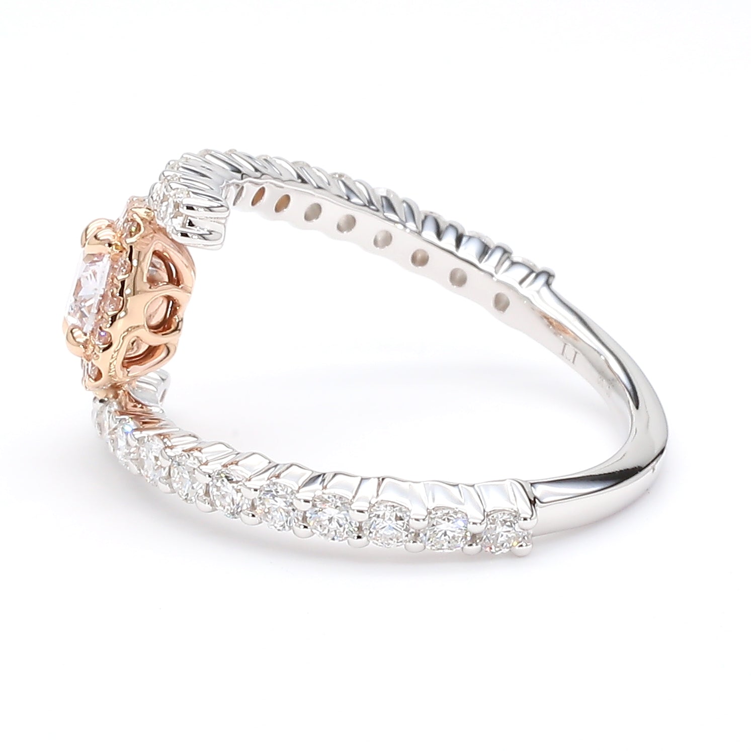 Natural Pink Cushion Diamond Ring Gia Certified