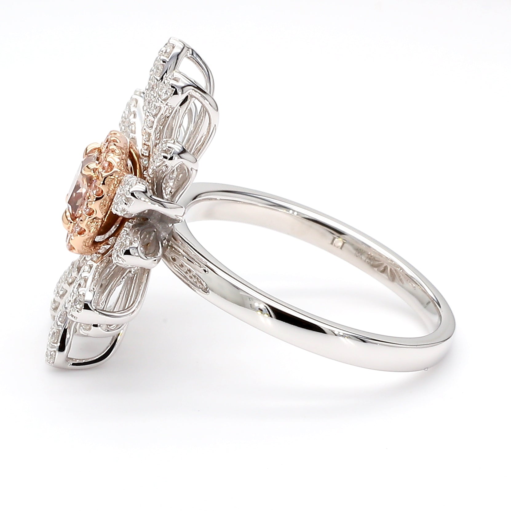 Natural Pink Cushion Diamond Ring Gia Certified